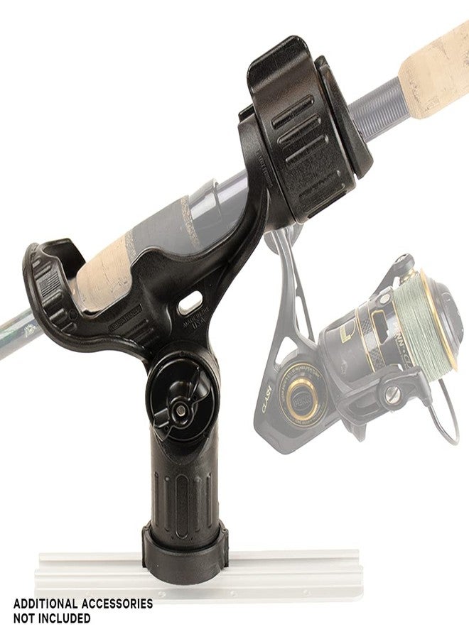 YakAttack Omega Rod Holder | Track Mount Fishing Rod Holder for Kayak & Boat | Compatible with Spinning, Casting, Fly Reels | LockNLoad System | Secure & Adjustable | Kayak Track Mount Accessories - Image 2